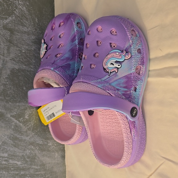 Capelli of New York Lavender Unicorn Kids Slip On Clogs Size 2 New - Picture 4 of 7